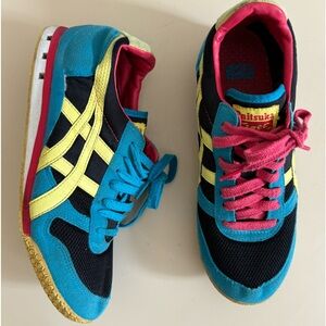 Onitsuka Tiger Asics Ultimate 81 Black Neon Casual Sneakers Women’s Sz 8-8.5